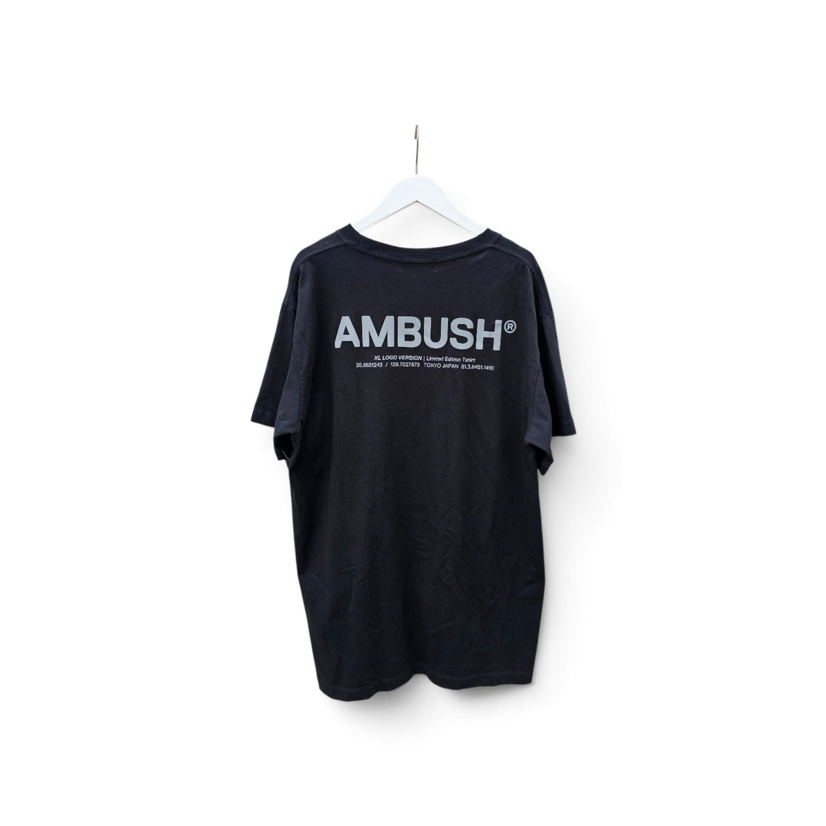 Ambush XL logo limited edition reflective logo black graphic tshirt