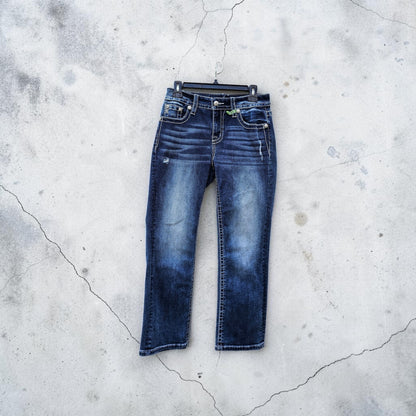 Womens Y2k Miss me mid rise stretched denim cropped pants