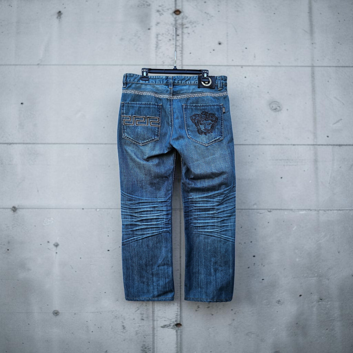 Bootleg Versace sport blue denim straight pants