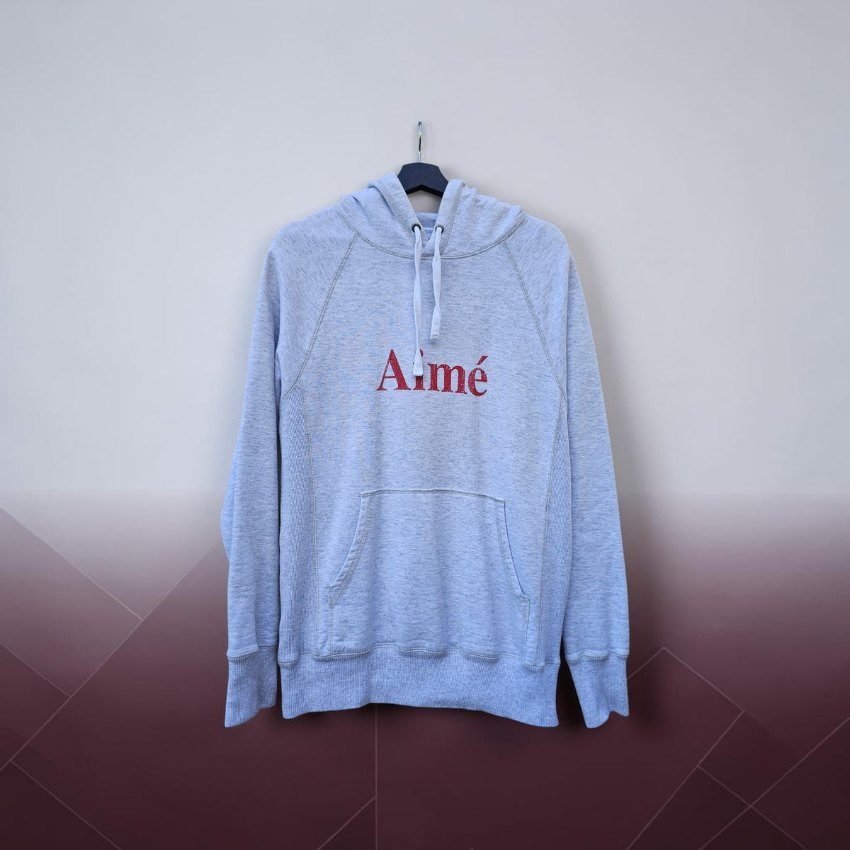 Aime Leon Dore 19' melange raglan sleeve logo oatmeal hoodie