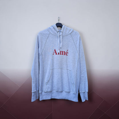 Aime Leon Dore 19' melange raglan sleeve logo oatmeal hoodie