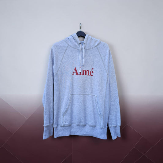 Aime Leon Dore 19' melange raglan sleeve logo oatmeal hoodie