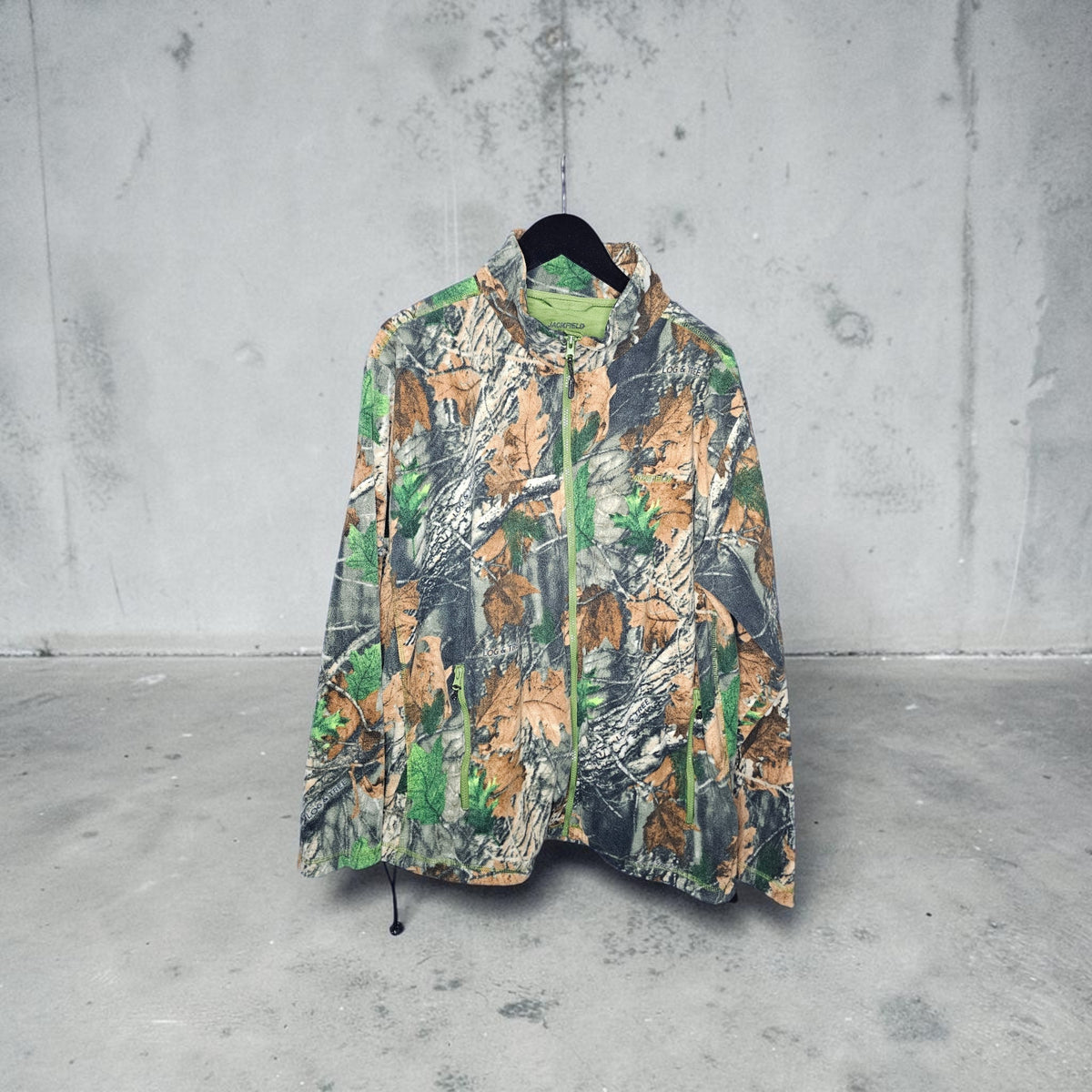 Jackfield log & tree camouflage fleece fullzip sweater