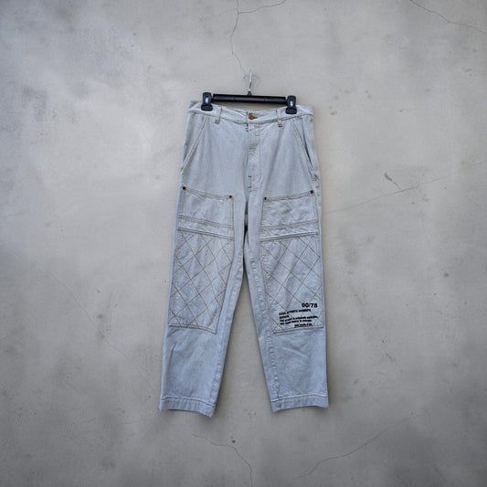 Diesel double knee off white denim pants