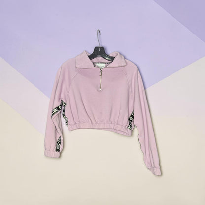 Womens Juicy couture retro cropped purple quarter zip sweatshirt
