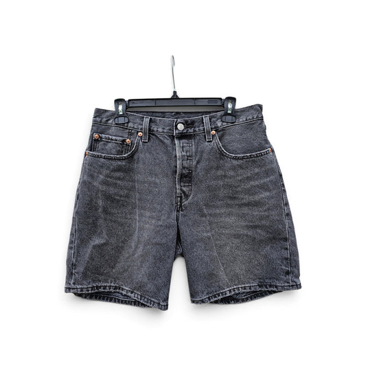Levis 501 classic five pocket wash black denim short