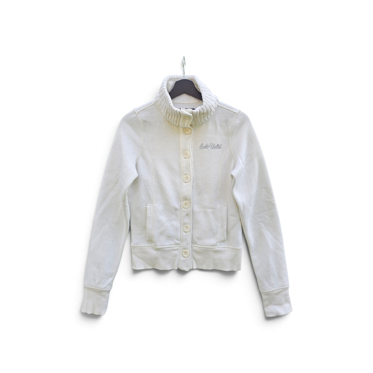 Y2k Womens Ecko red unlmtd white button up shawl collar cardigan