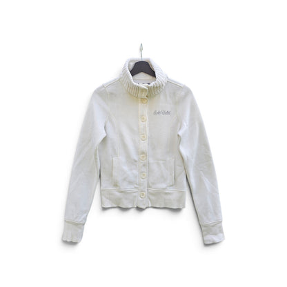 Y2k Womens Ecko red unlmtd white button up shawl collar cardigan