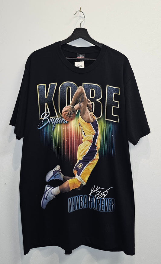 Modern Rockatees Kobe bryant glow in the dark black front back graphic tshirt