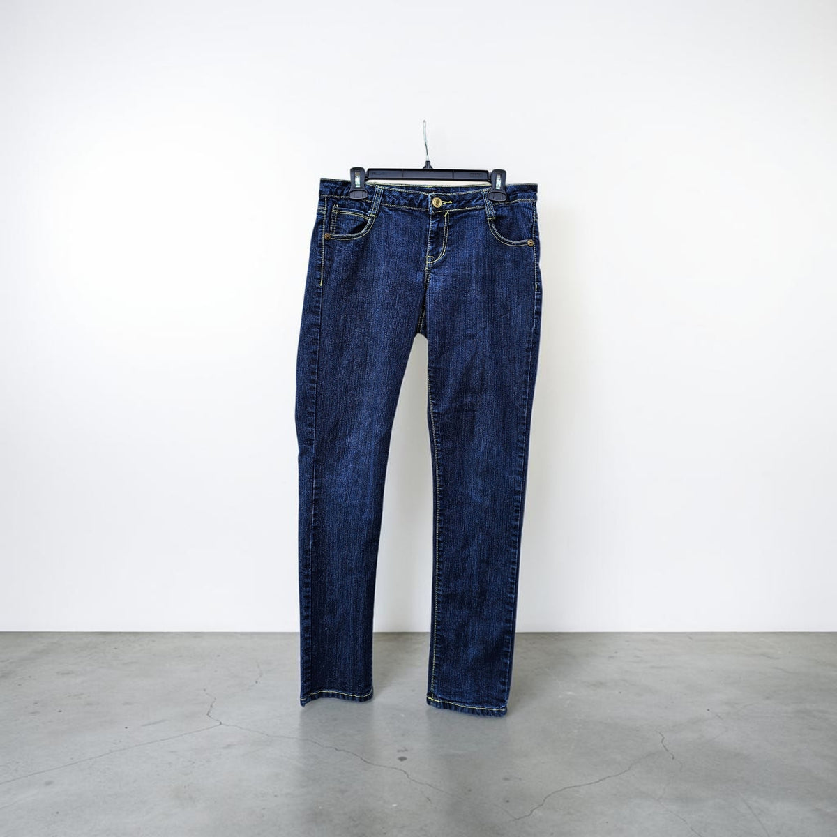 Womens Y2k Southpole dark wash straight skinny denim pants