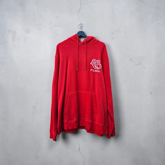 Fubu classic logo modern red pullover hoodie