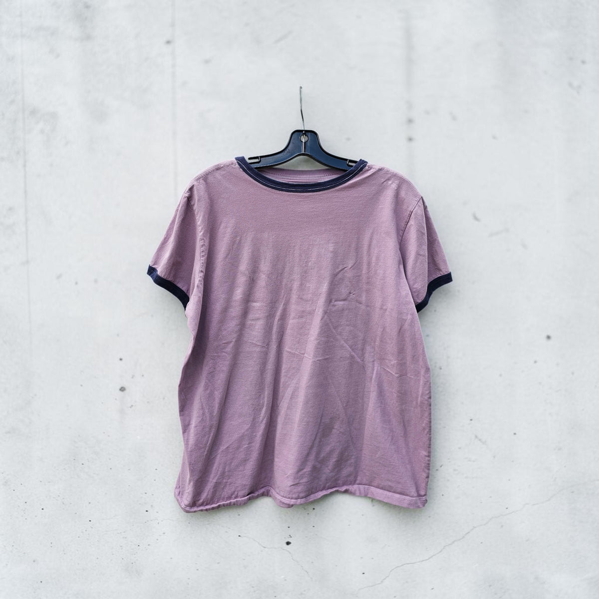 Womens Patagonia text logo mauve ringer tshirt