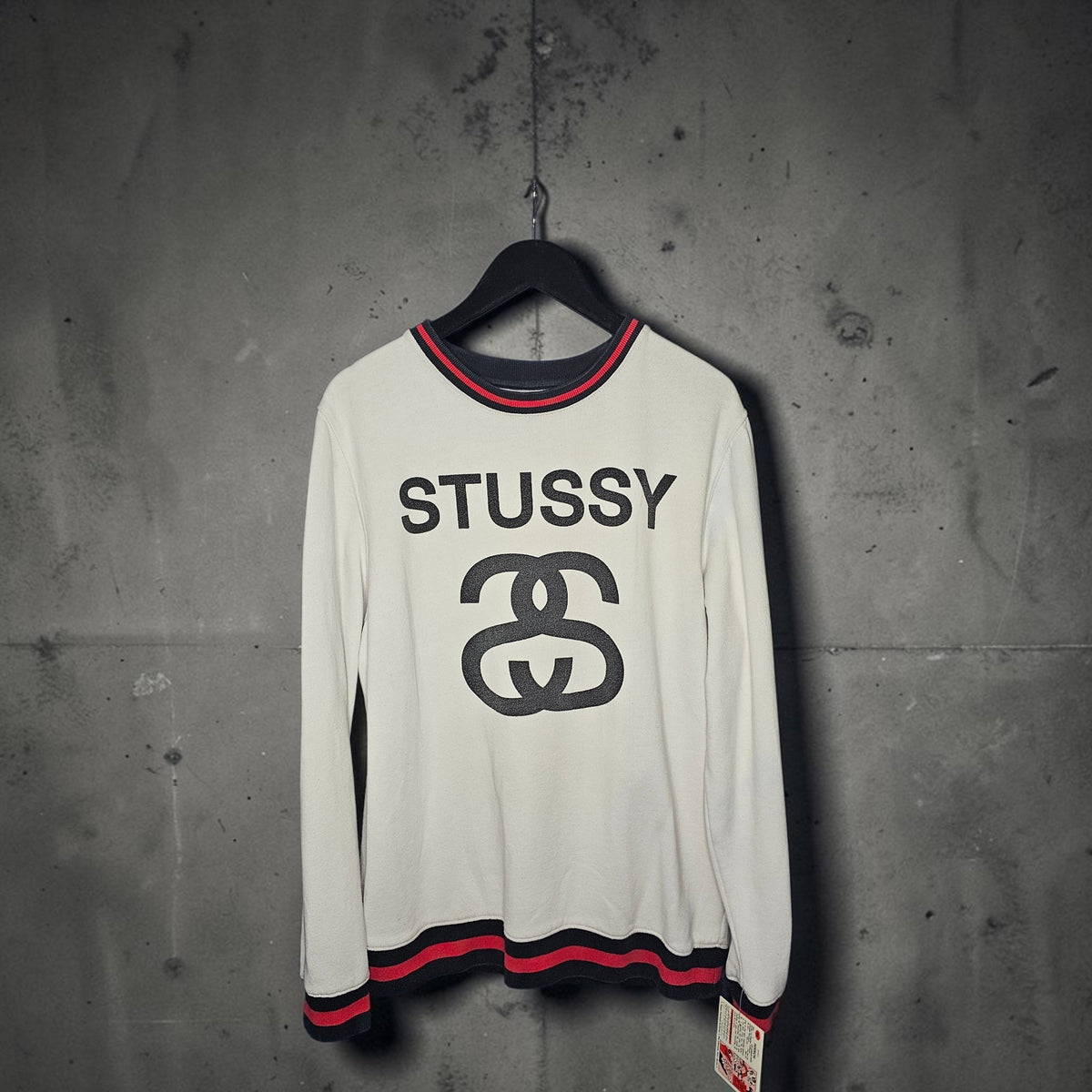Y2K Stussy SSlink graphic white crewneck